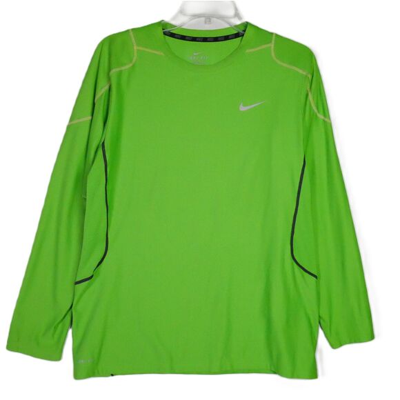 Nike Mens Size XL Dri-Fit Long Sleeve Green Pullover Shirt - Picture 1 of 12